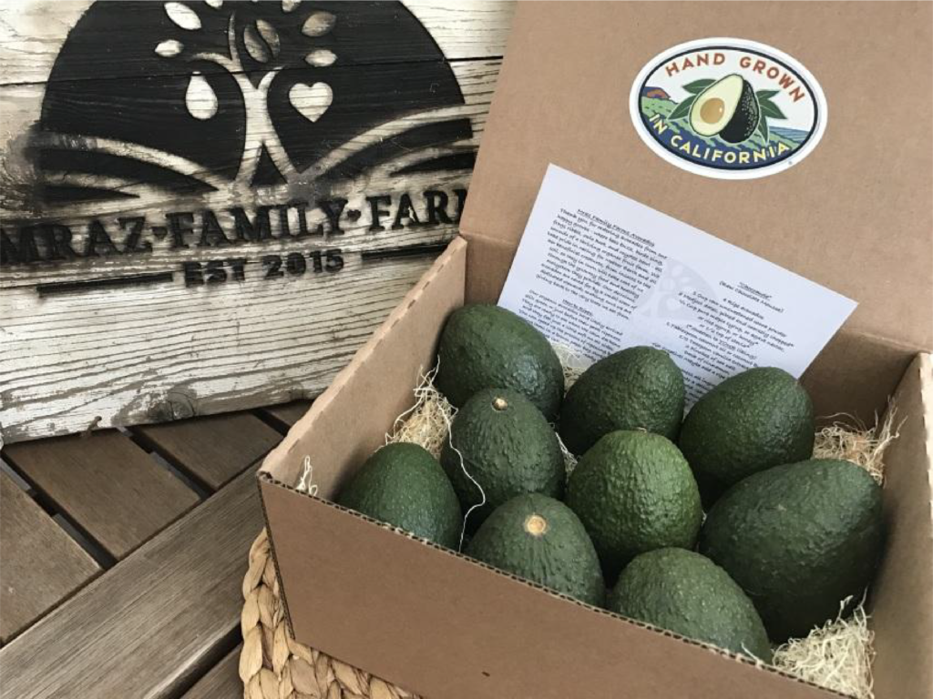 Box of avocados